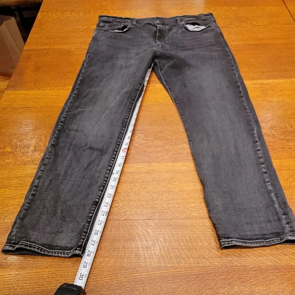 Levi's 502 Premium Black Jeans 40x32 Stretch Lyocell